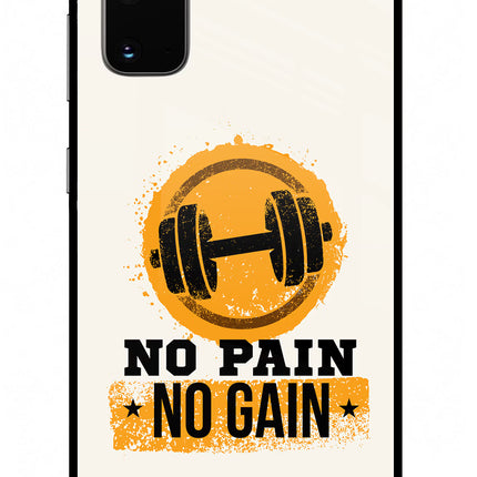 No Pain No Gain Samsung S20 Glass Case Back Cover by Casekaro