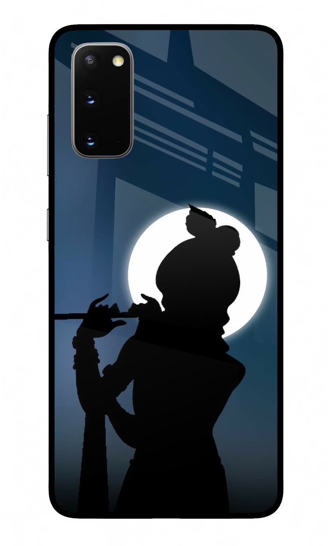 Shri Krishna Silhouette Samsung S20 Glass Case Back Cover by Casekaro