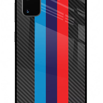BMW Stripes Pattern Samsung S20 Glass Case Back Cover by Casekaro