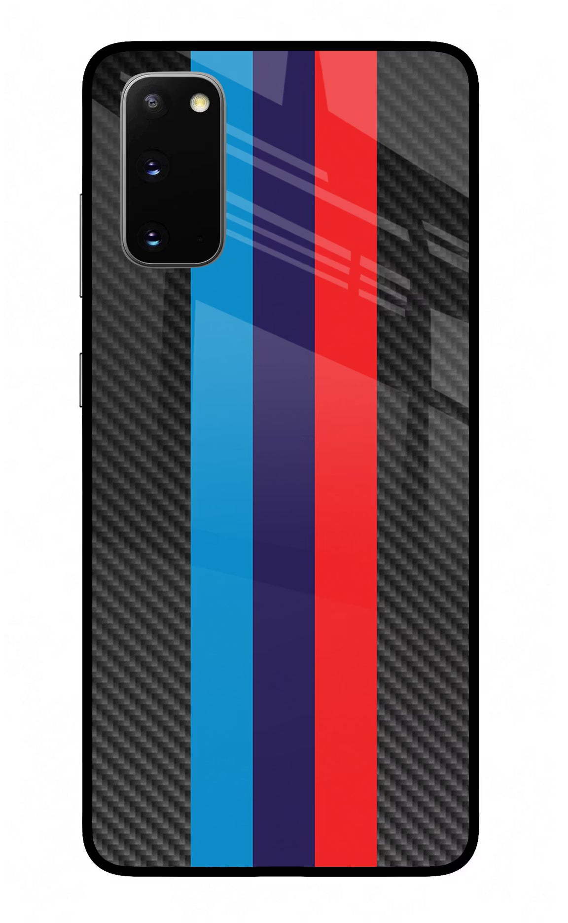 BMW Stripes Pattern Samsung S20 Glass Case Back Cover by Casekaro