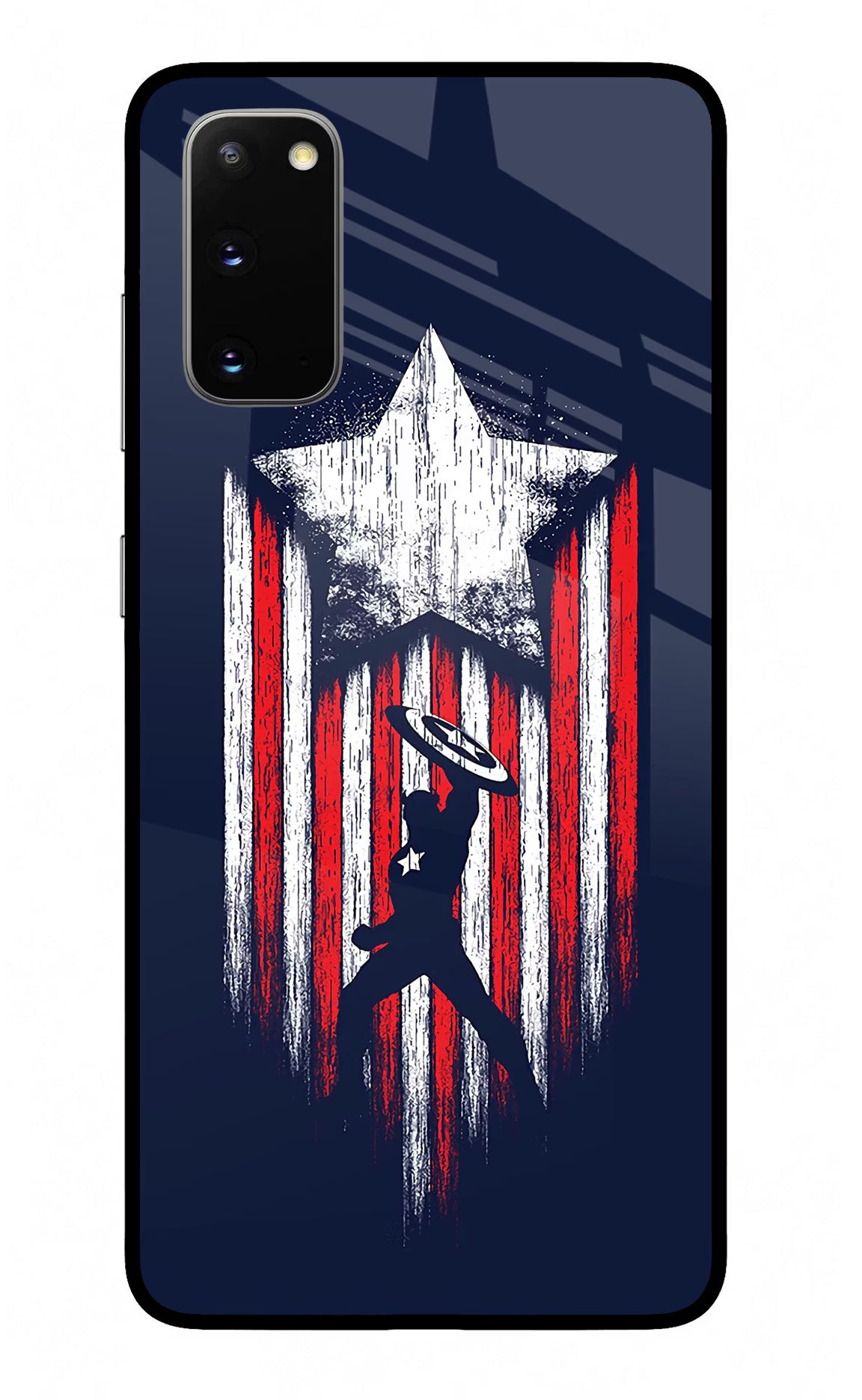Captain America Marvel Art Samsung S20 Glass Case Back Cover by Casekaro
