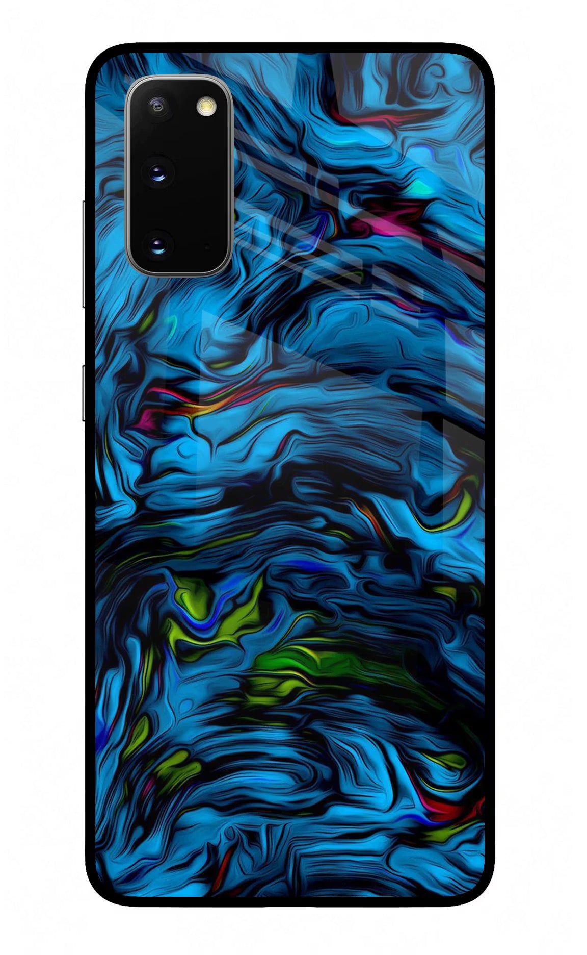 Dark Blue Abstract Samsung S20 Glass Case
