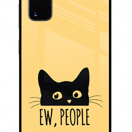 Ew People Catitude Samsung S20 Glass Case Back Cover by Casekaro