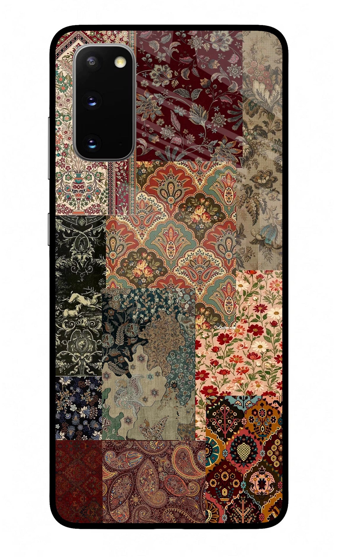 Desi Print Samsung S20 Glass Case Back Cover by Casekaro