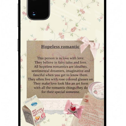 Hopeless Romantic Samsung S20 Glass Case Back Cover by Casekaro