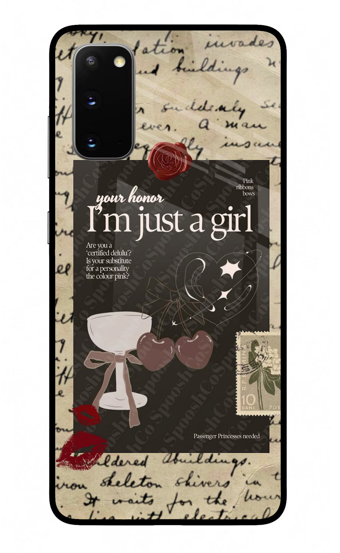 I am just a girl Samsung S20 Glass Case