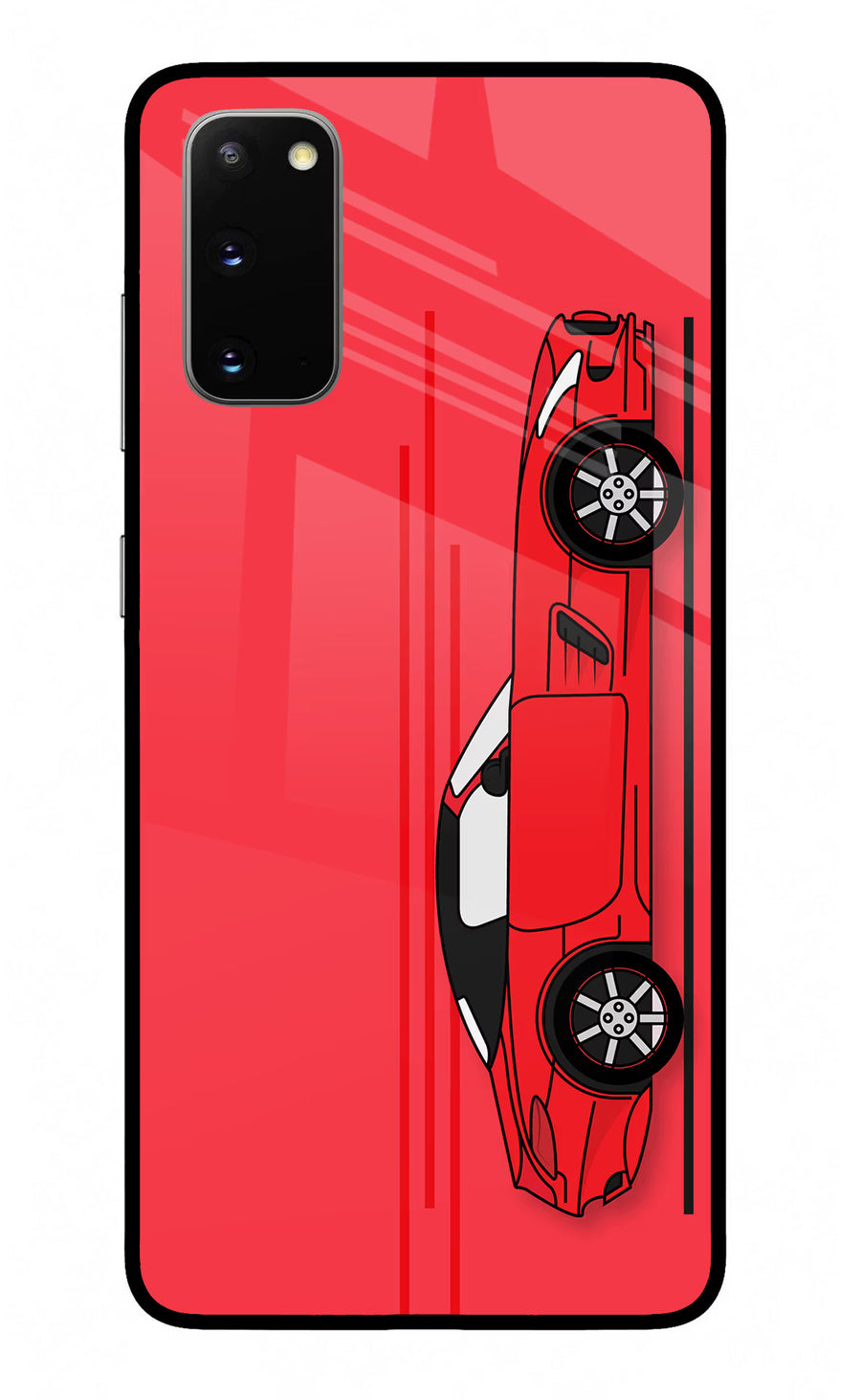 Red Velocity Samsung S20 Back Cover, Glass case