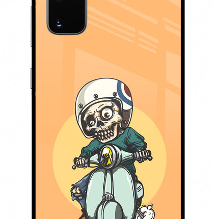 Undead Biker Samsung S20 Glass Case Back Cover by Casekaro