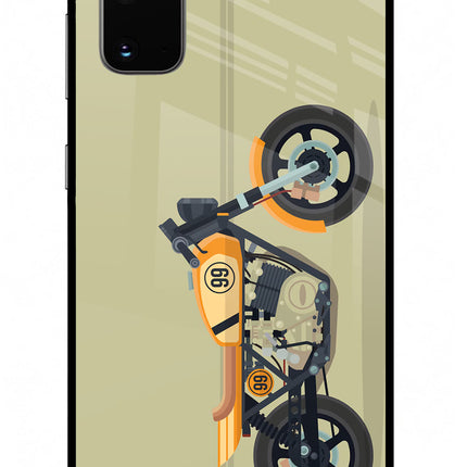 Vertical Speedster Samsung S20 Glass Case Back Cover by Casekaro