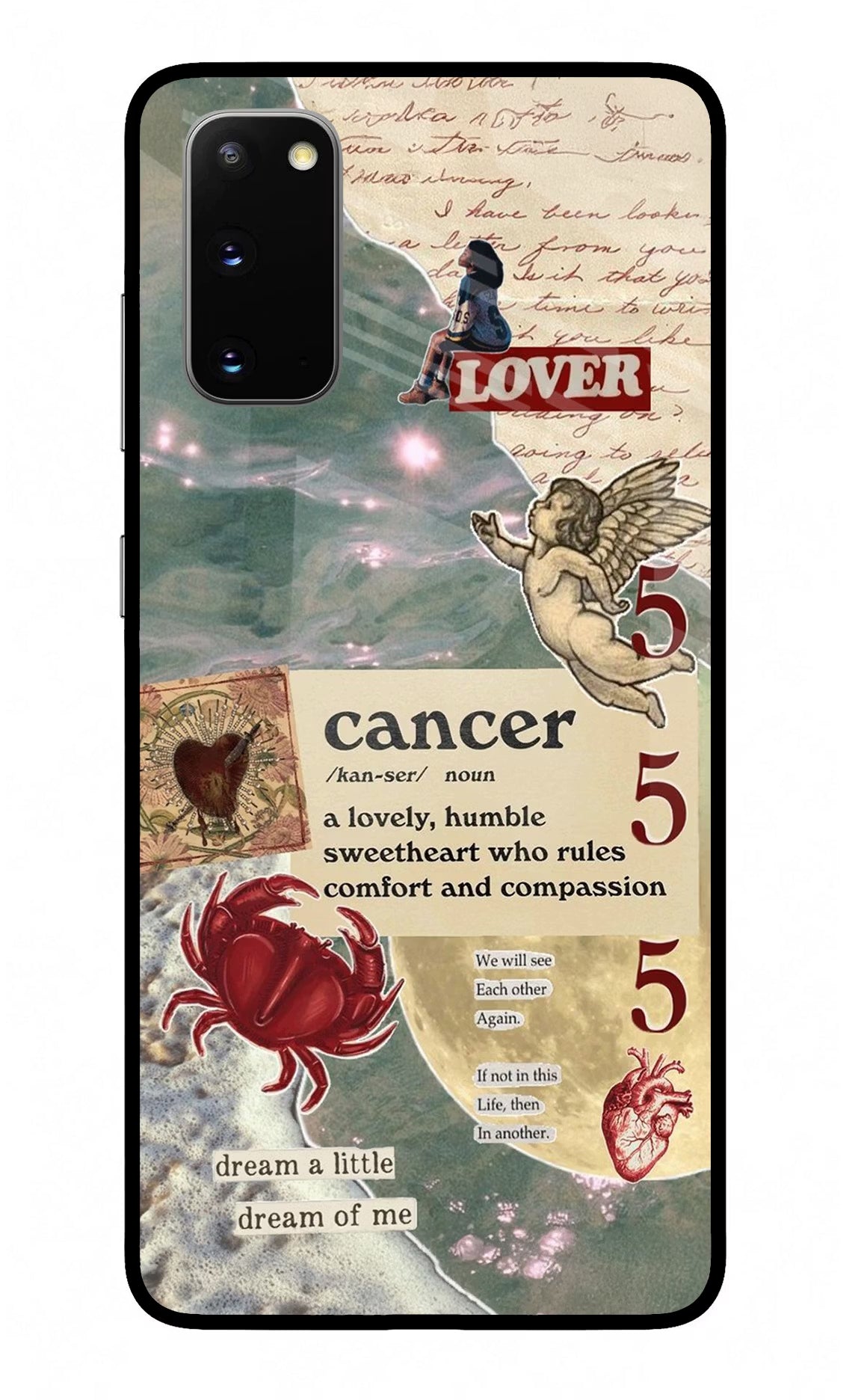 Cancer Zodiac Samsung S20 Glass Case Back Cover by Casekaro