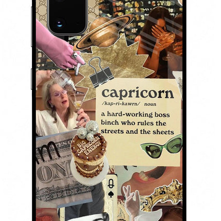 Capricorn Zodiac Samsung S20 Glass Case Back Cover by Casekaro