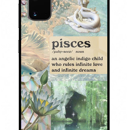 Pisces Zodiac Samsung S20 Glass Case Back Cover by Casekaro