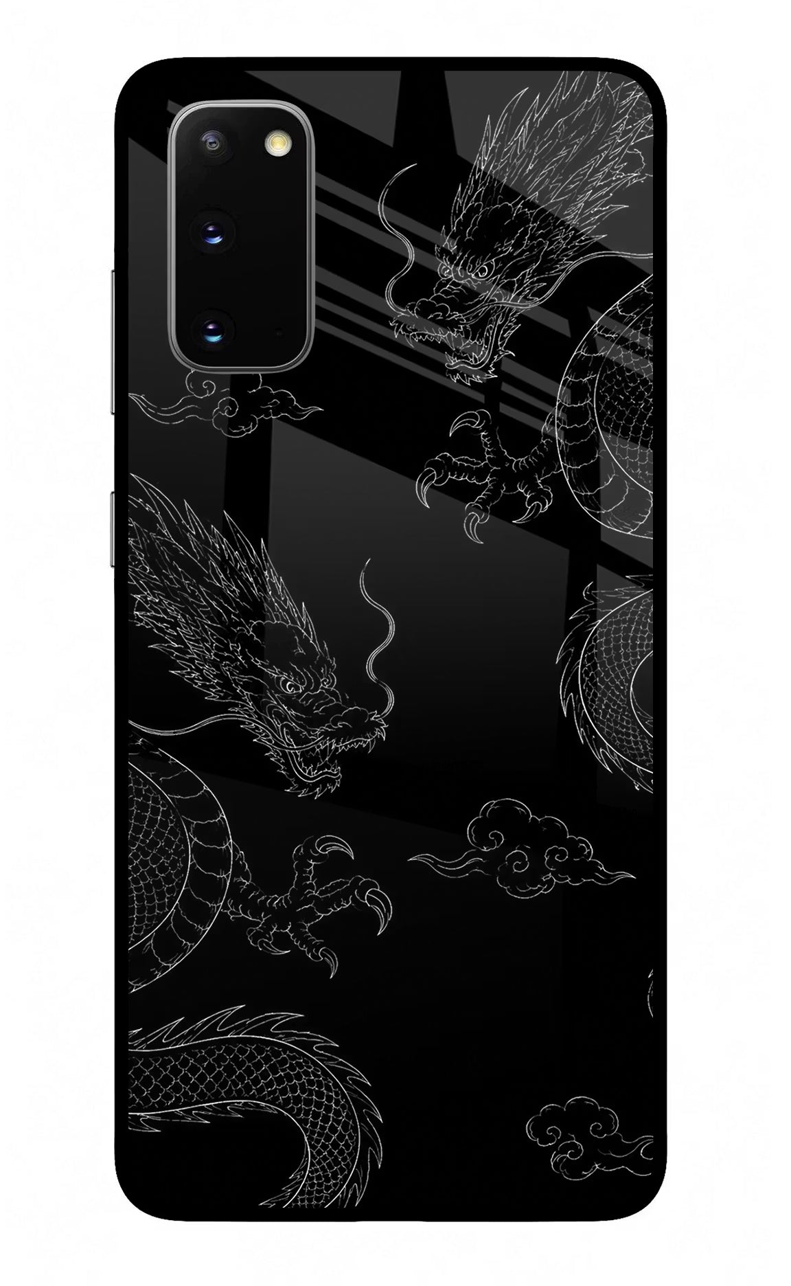 Twin Dragons Samsung S20 Glass Case Back Cover by Casekaro