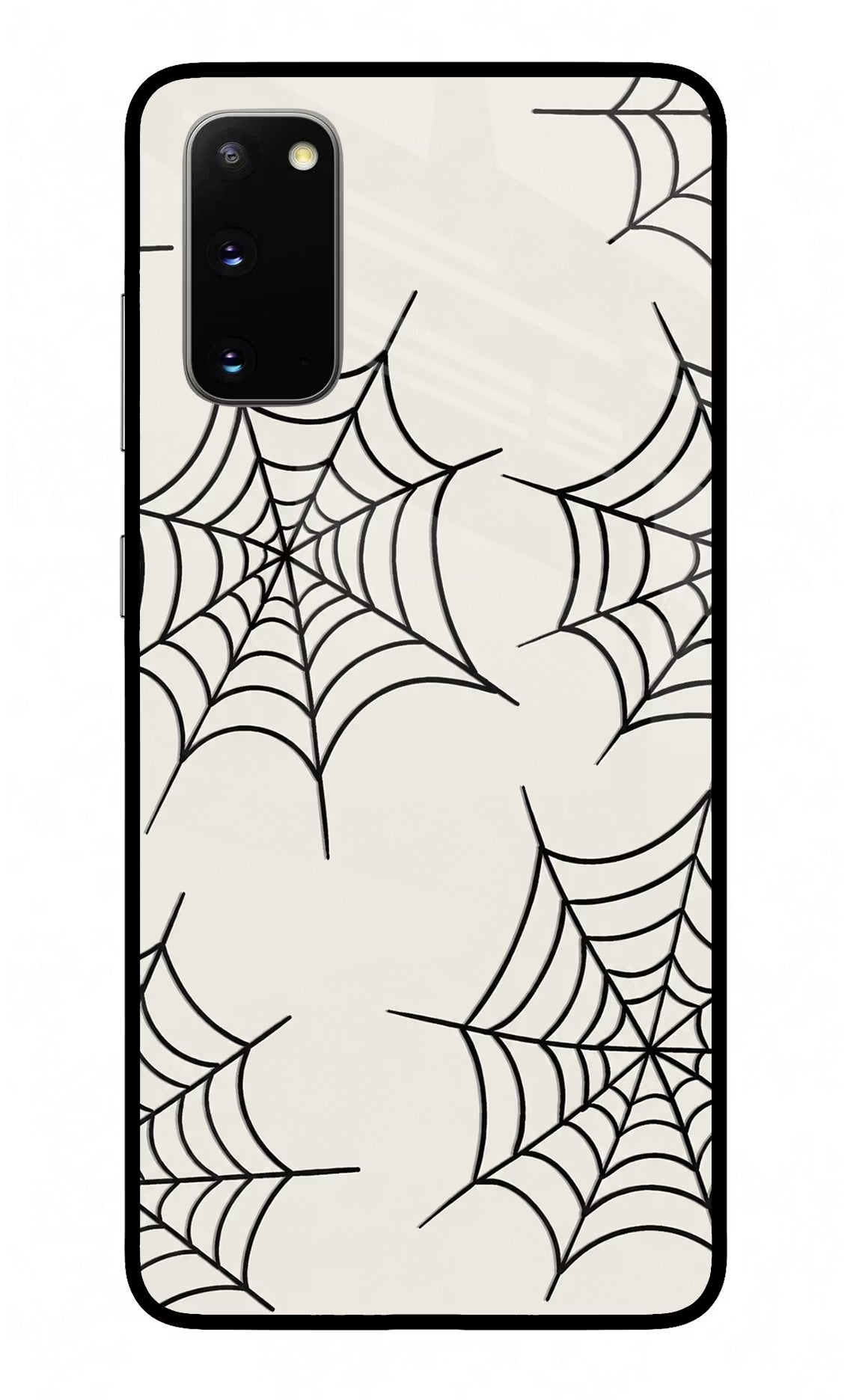 Spider Web Samsung S20 Glass Case Back Cover by Casekaro