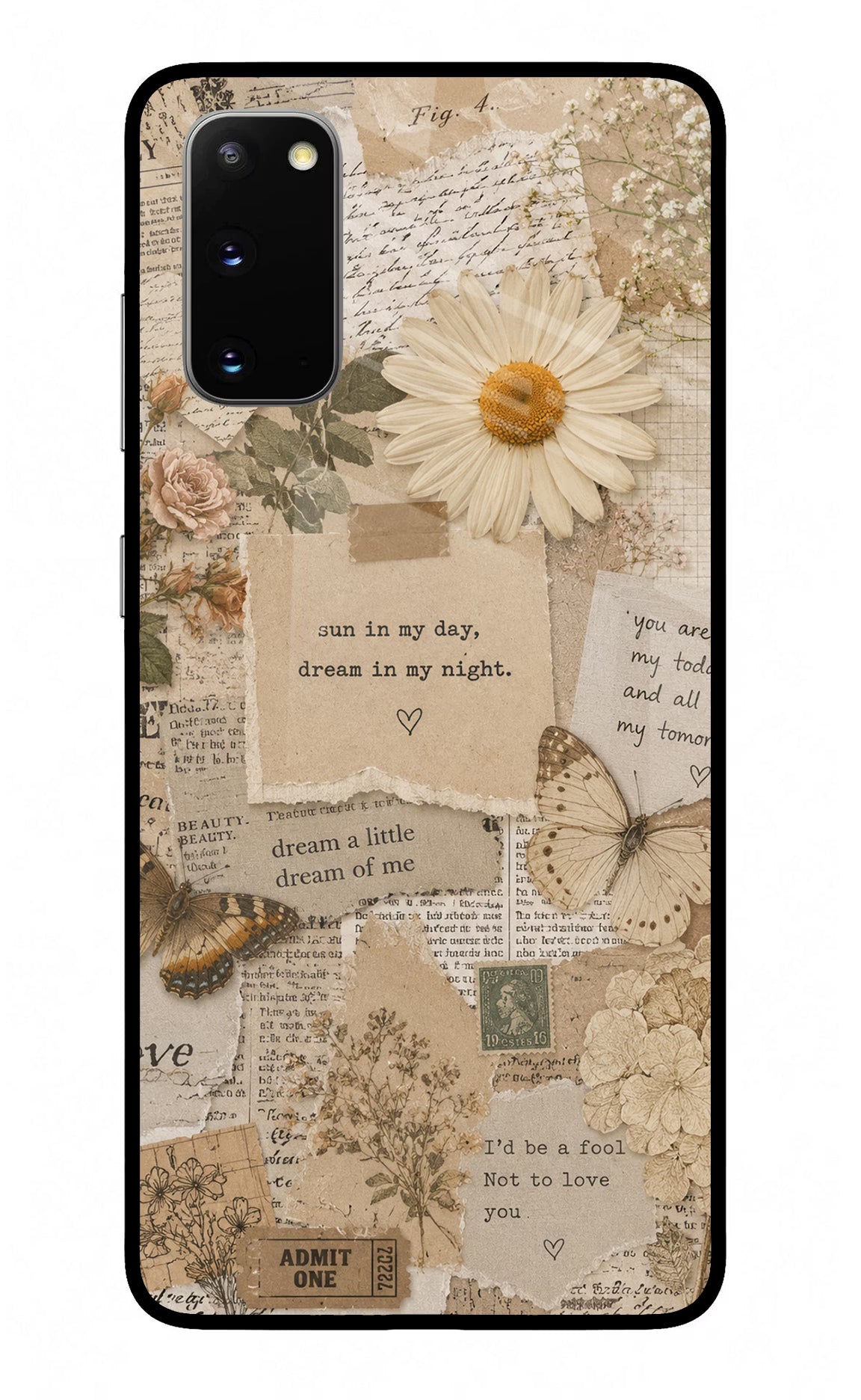 Vintage case Samsung S20 Glass Case Back Cover by Casekaro