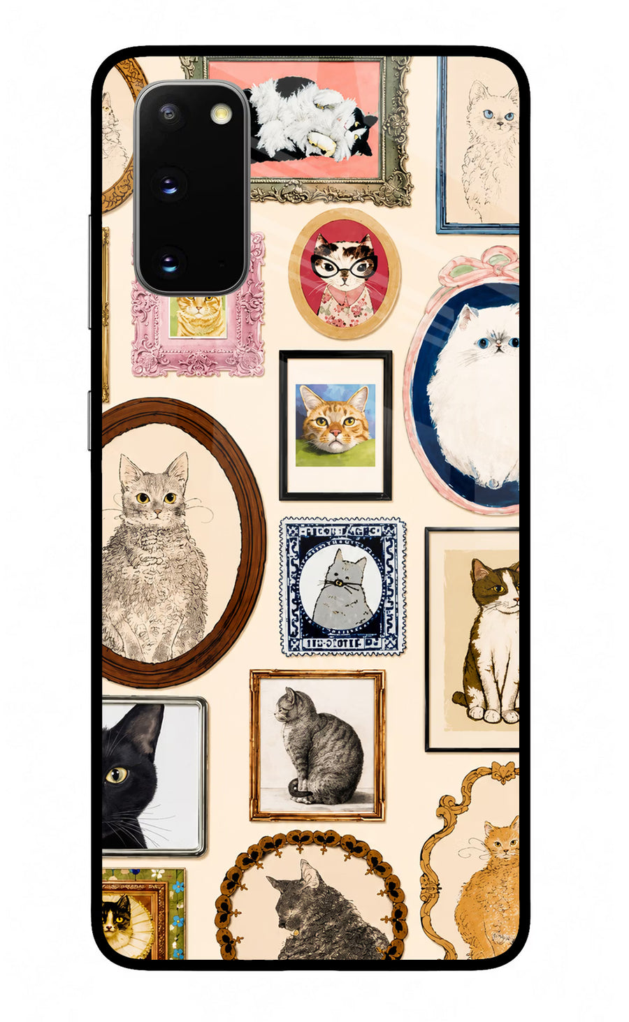 Mirror Cats Samsung S20 Back Cover, Glass case