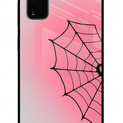 Pink Web Samsung S20 Glass Case Back Cover by Casekaro