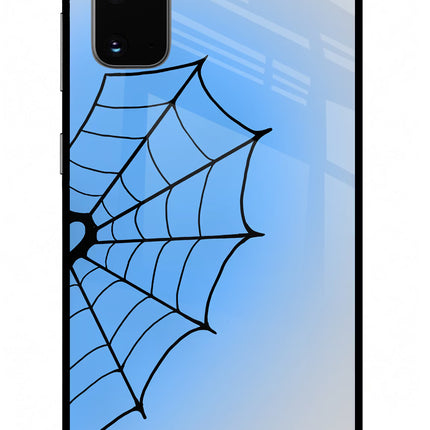 Blue Web Samsung S20 Glass Case Back Cover by Casekaro