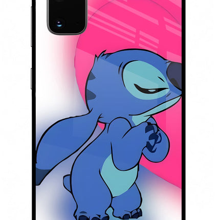 Stitch Hug Samsung S20 Glass Case Back Cover by Casekaro