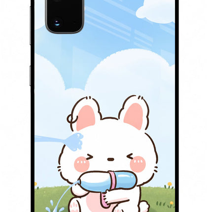 Bunny Treat Samsung S20 Glass Case Back Cover by Casekaro