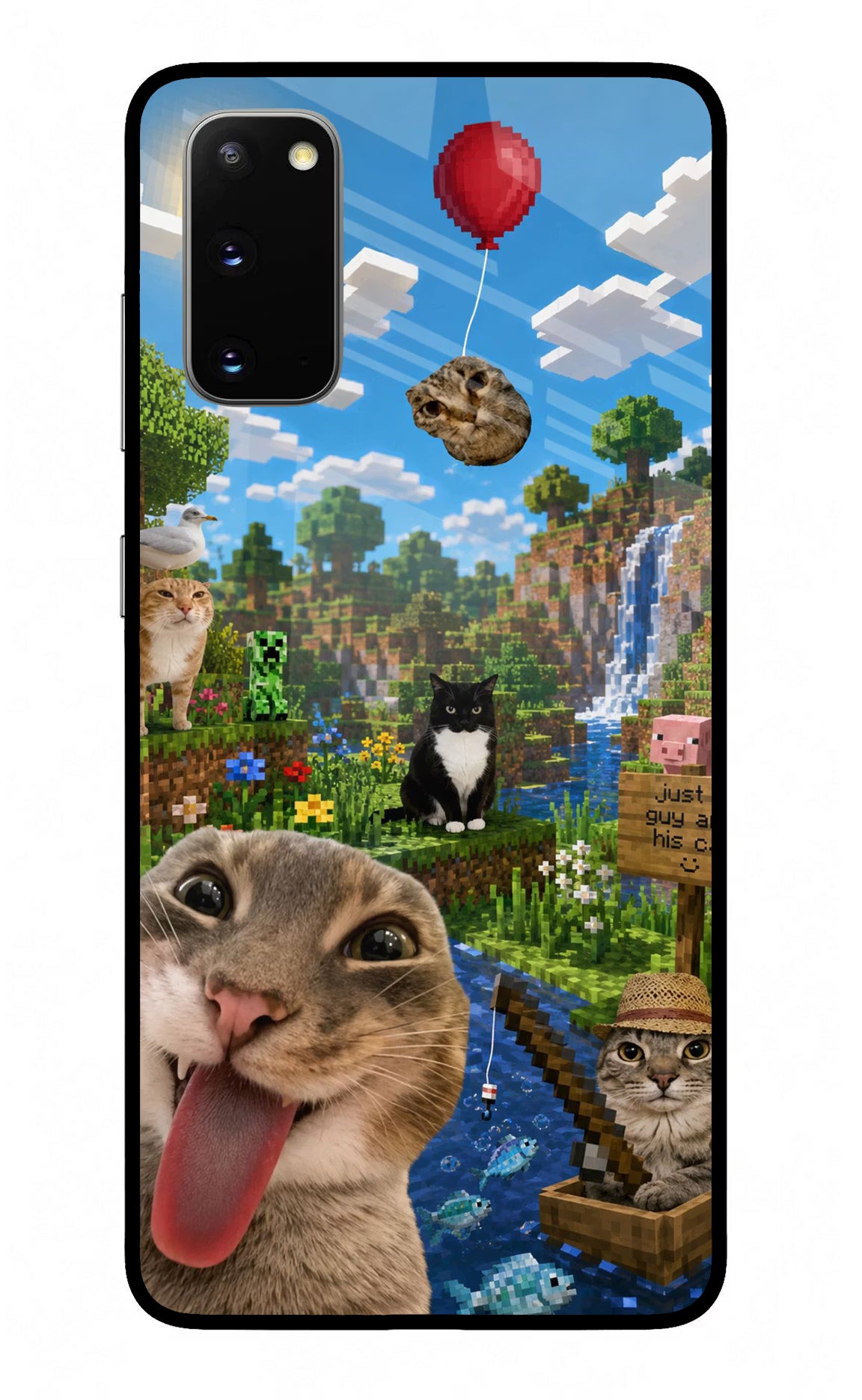 Minecraft Cat Chaos Samsung S20 Glass Case