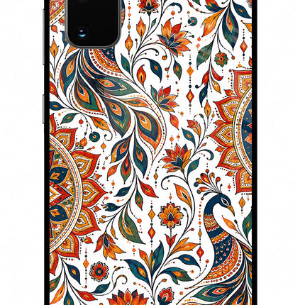 White Mayura Samsung S20 Glass Case