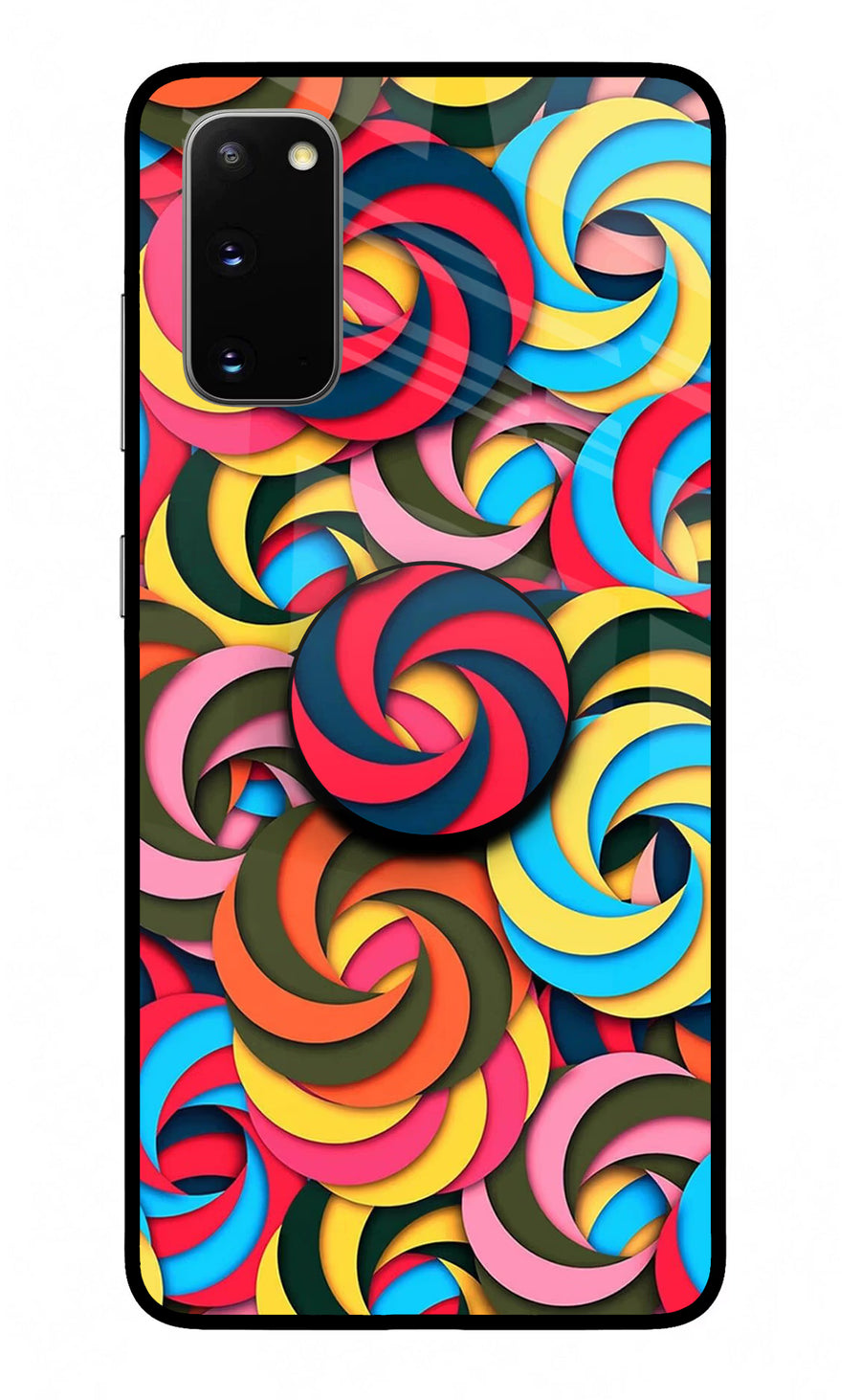 Spiral Pattern Samsung S20 Pop Case, Glass case