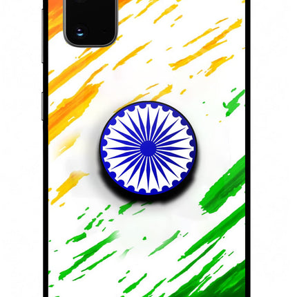 Indian Flag Ashoka Chakra Samsung S20 Pop Case by Casekaro