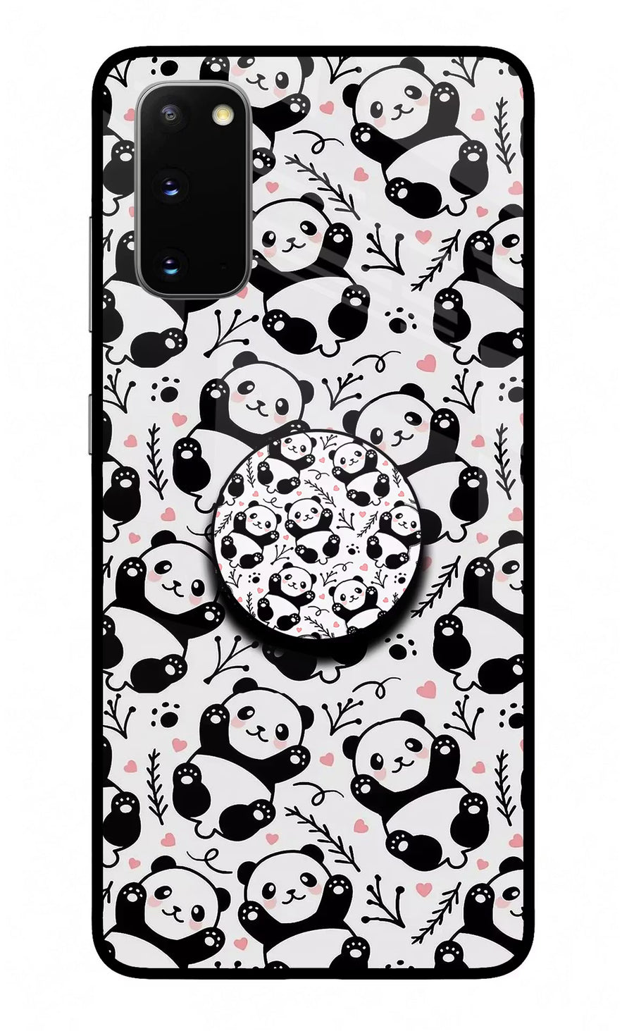 Cute Panda Samsung S20 Pop Case, Glass case