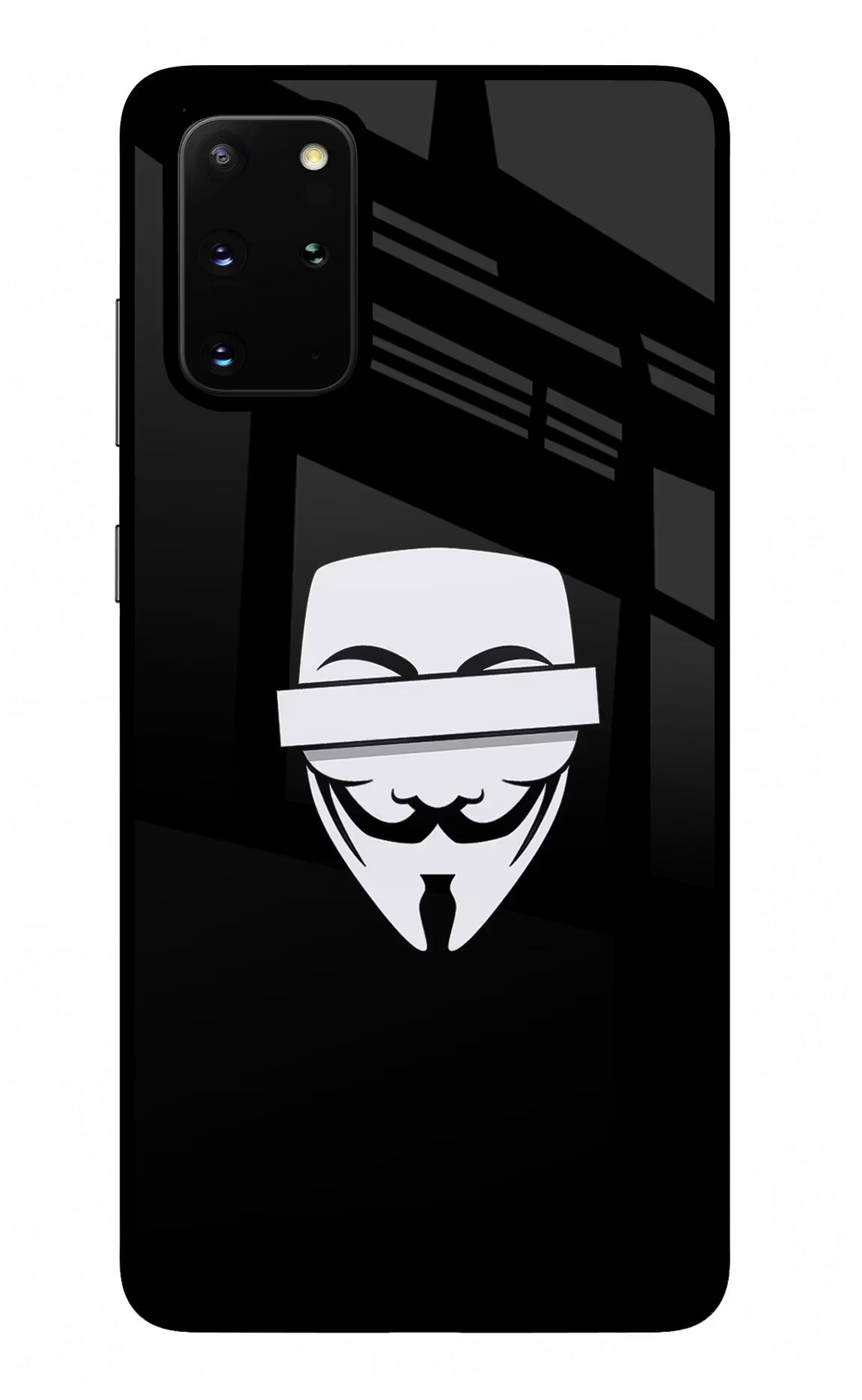 Anonymous Face Samsung S20 Plus Glass Case Back Cover by Casekaro