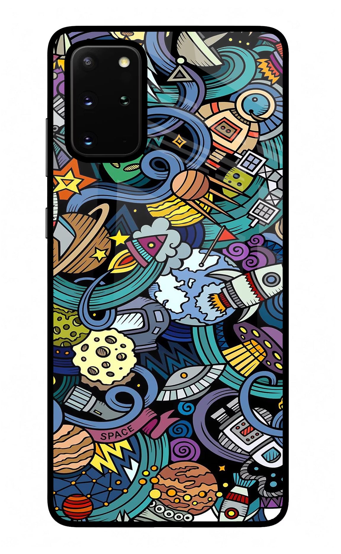 Space Abstract Samsung S20 Plus Glass Case Back Cover by Casekaro