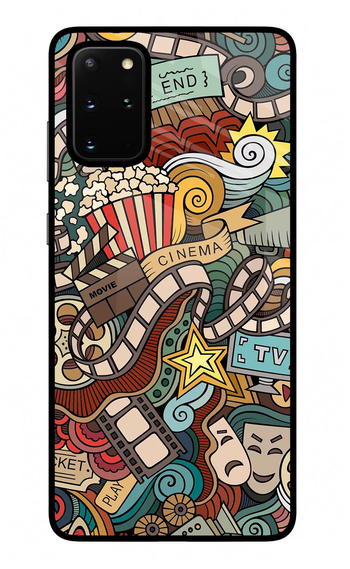 Cinema Abstract Samsung S20 Plus Glass Case Back Cover by Casekaro