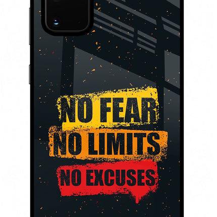 No Fear No Limits No Excuse Samsung S20 Plus Glass Case