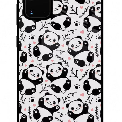 Cute Panda Samsung S20 Plus Glass Case Back Cover by Casekaro
