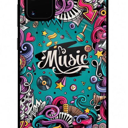 Music Graffiti Samsung S20 Plus Glass Case Back Cover by Casekaro