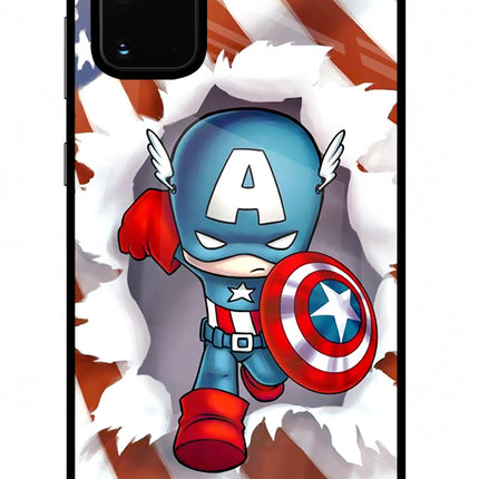 Captain America Samsung S20 Plus Glass Case Back Cover by Casekaro