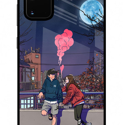 Chilling Couple Samsung S20 Plus Glass Case Back Cover by Casekaro