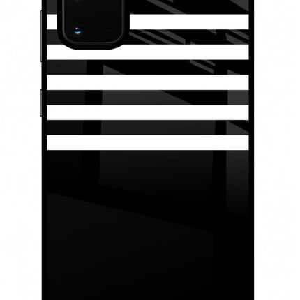 Black and White Print Samsung S20 Plus Glass Case Back Cover by Casekaro