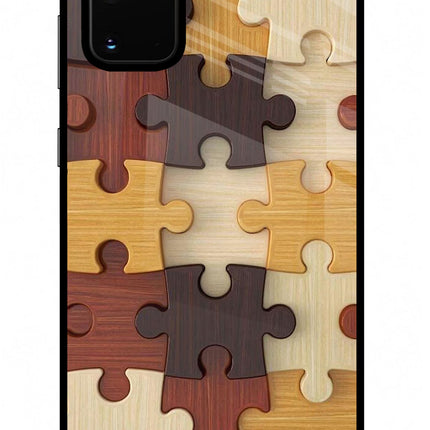 Wooden Puzzle Samsung S20 Plus Glass Case Back Cover by Casekaro
