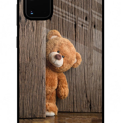 Teddy Wooden Samsung S20 Plus Glass Case Back Cover by Casekaro