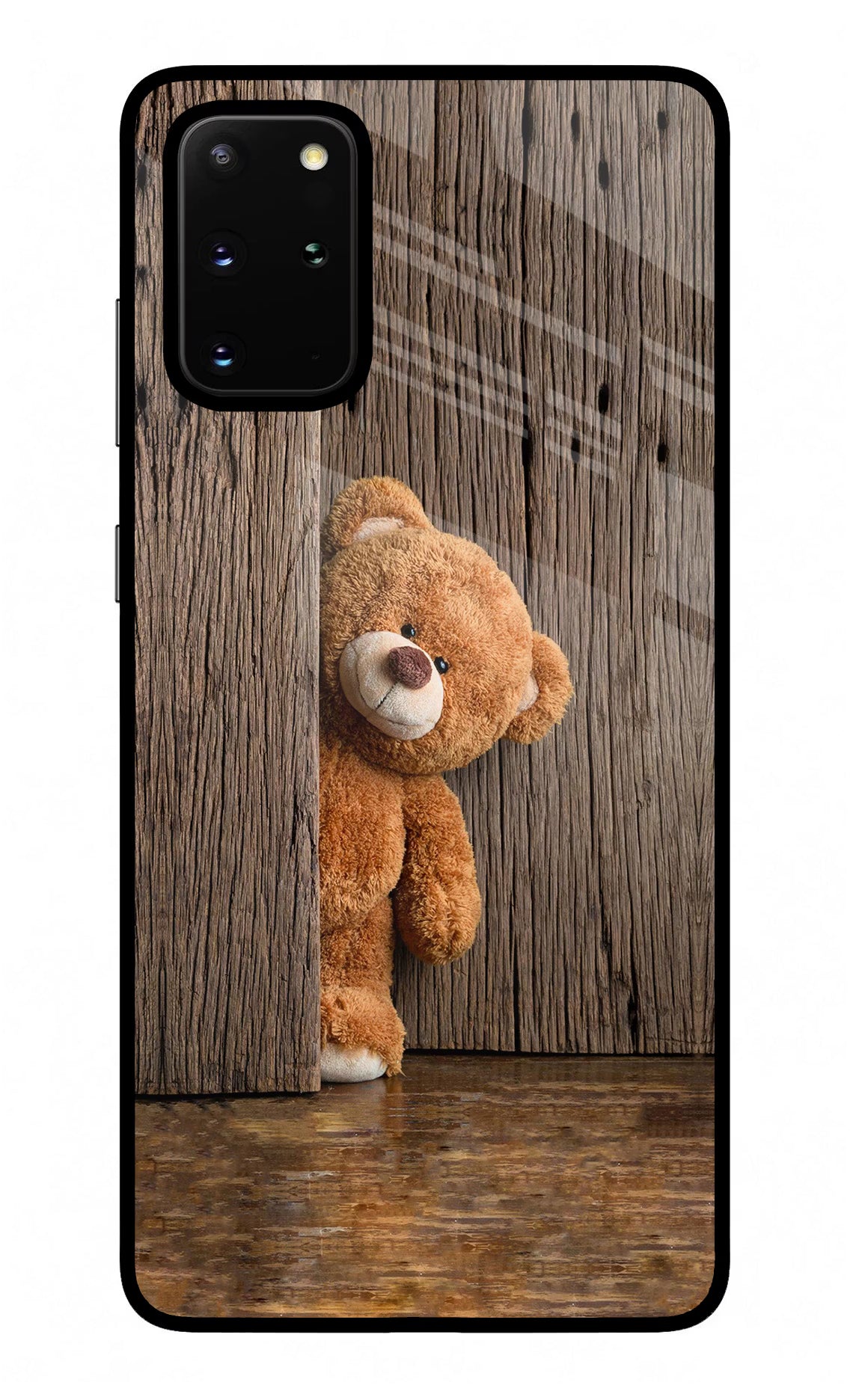 Teddy Wooden Samsung S20 Plus Glass Case Back Cover by Casekaro