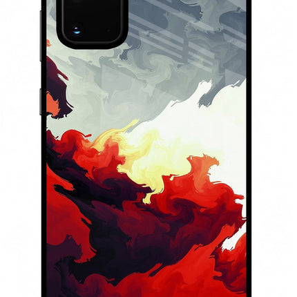 Fire Cloud Samsung S20 Plus Glass Case Back Cover by Casekaro