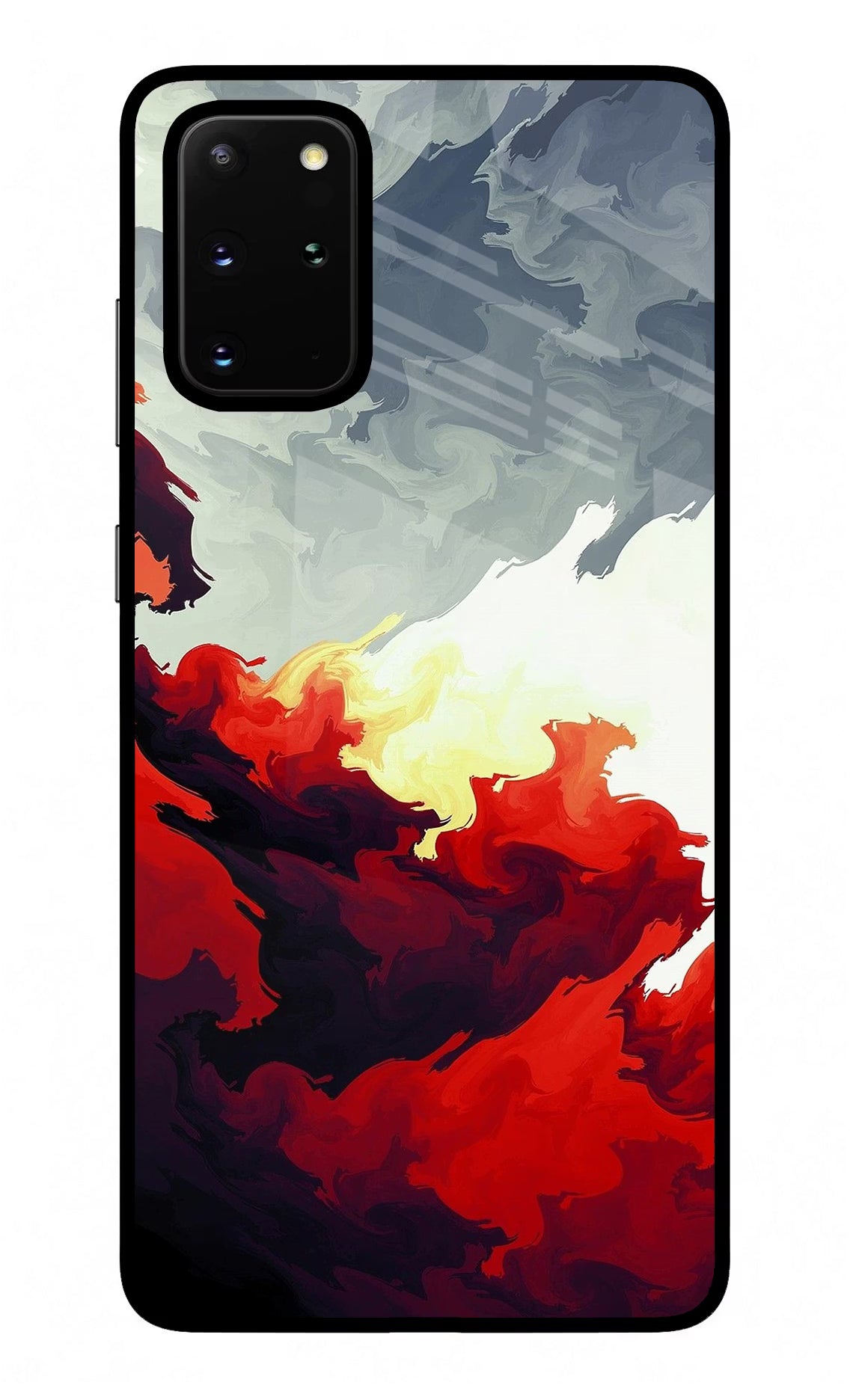 Fire Cloud Samsung S20 Plus Glass Case Back Cover by Casekaro