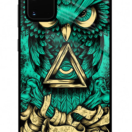 Green Owl Samsung S20 Plus Glass Case Back Cover by Casekaro