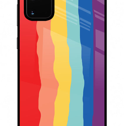 Rainbow Samsung S20 Plus Glass Case Back Cover by Casekaro