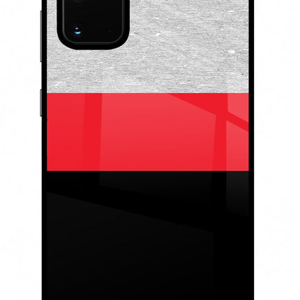 Tri Color Pattern Samsung S20 Plus Glass Case Back Cover by Casekaro