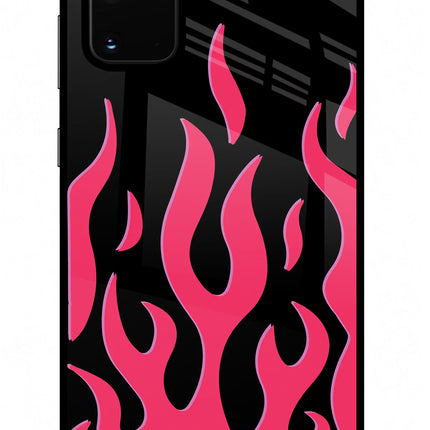 Fire Flames Samsung S20 Plus Glass Case Back Cover by Casekaro