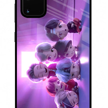 BTS Chibi Samsung S20 Plus Glass Case Back Cover by Casekaro