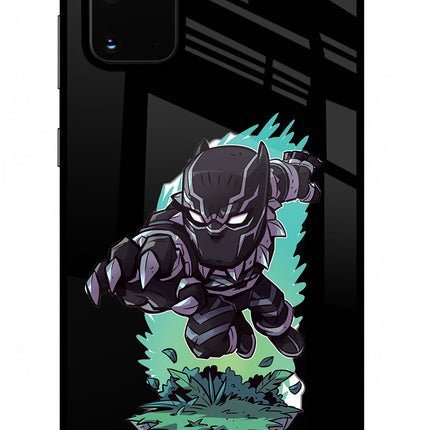 Black Panther Samsung S20 Plus Glass Case Back Cover by Casekaro