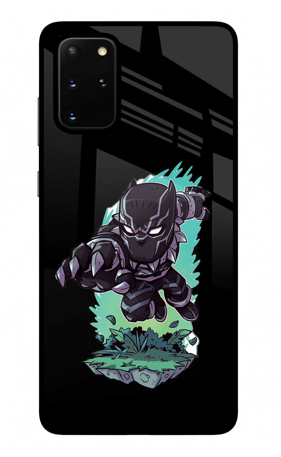 Black Panther Samsung S20 Plus Glass Case Back Cover by Casekaro